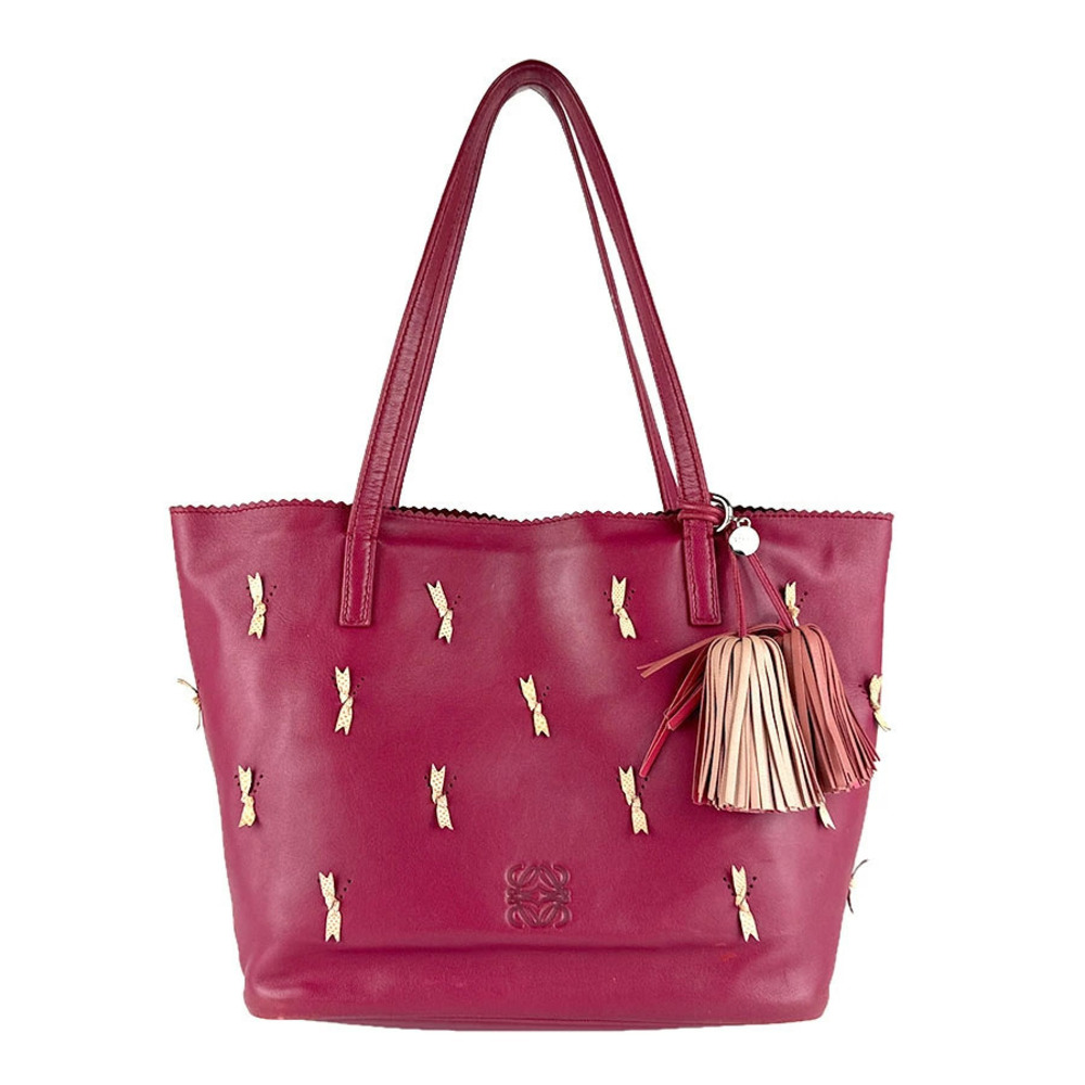 Loewe handbag leather wine red